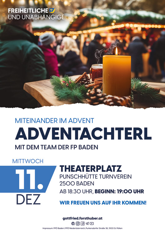 Miteinander im Advent bei unserem Adventachterl. Für jeden ist etwas dabei: Wein, Punsch, Kekse, Alkoholfrei, wir freuen uns auf Euer Kommen!