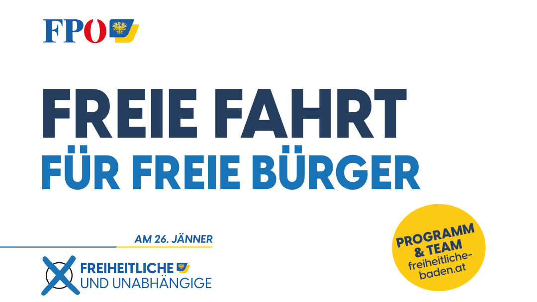 Parkkonzept NEU, Abschaffung Grüne Zone, Infrastruktur sanieren, kleinerer Citybusse, E-Scooter abschaffen, Grünanlagenpflege, Sauberkeit: Das Programm der Freiheitlichen Baden für Infrastruktur und Verkehr bei der Gemeinderatswahl 2025.