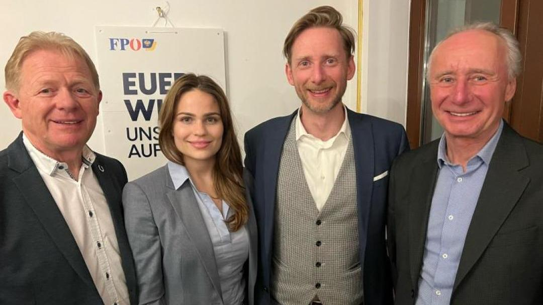 LAbg Peter Gerstner, StR und FP-Obmann Gottfried Forsthuber, GR Carmen Schnedl und GR René Hansy