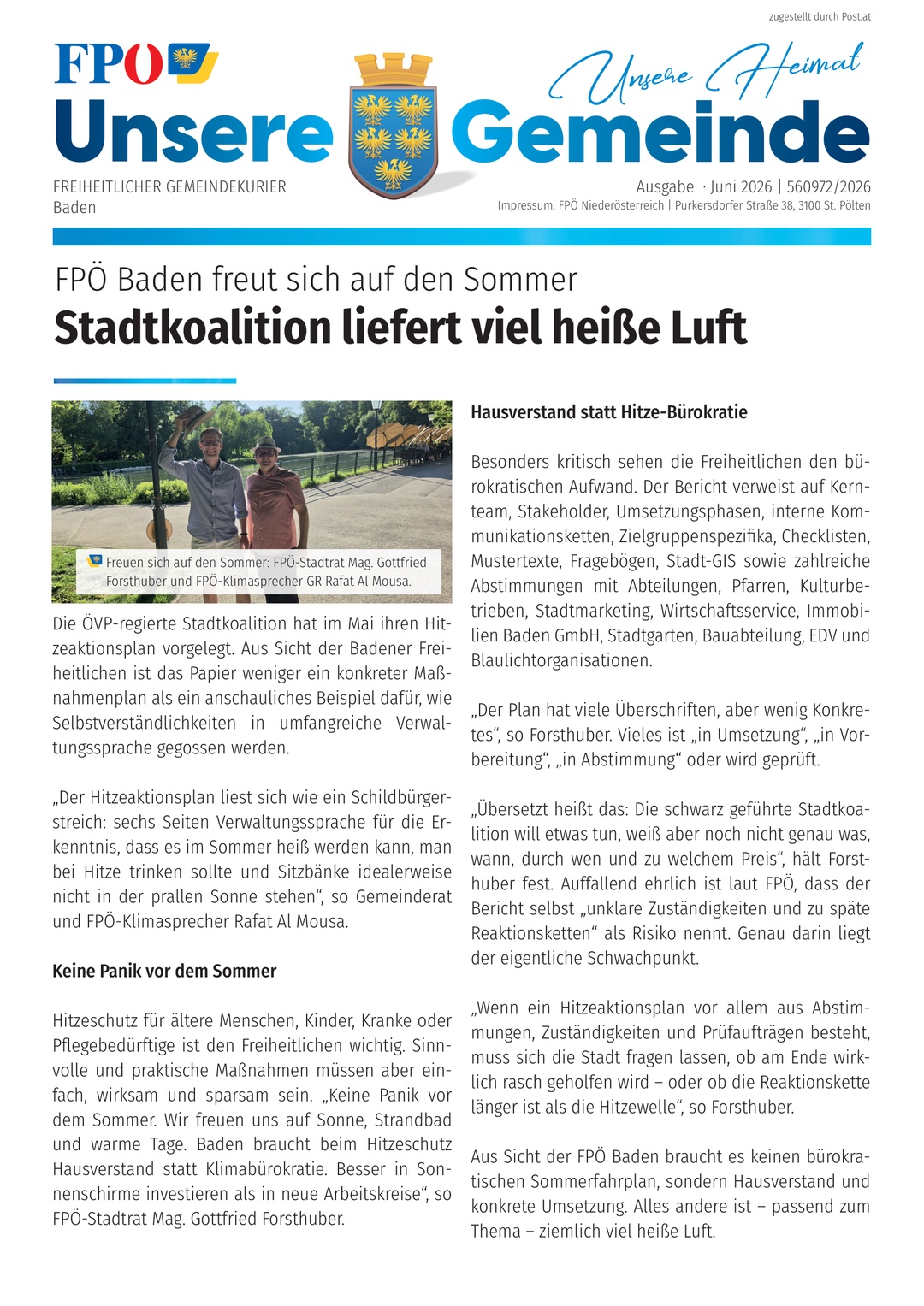 Gemeindekurier Baden Dezember 2025 – Vorschau